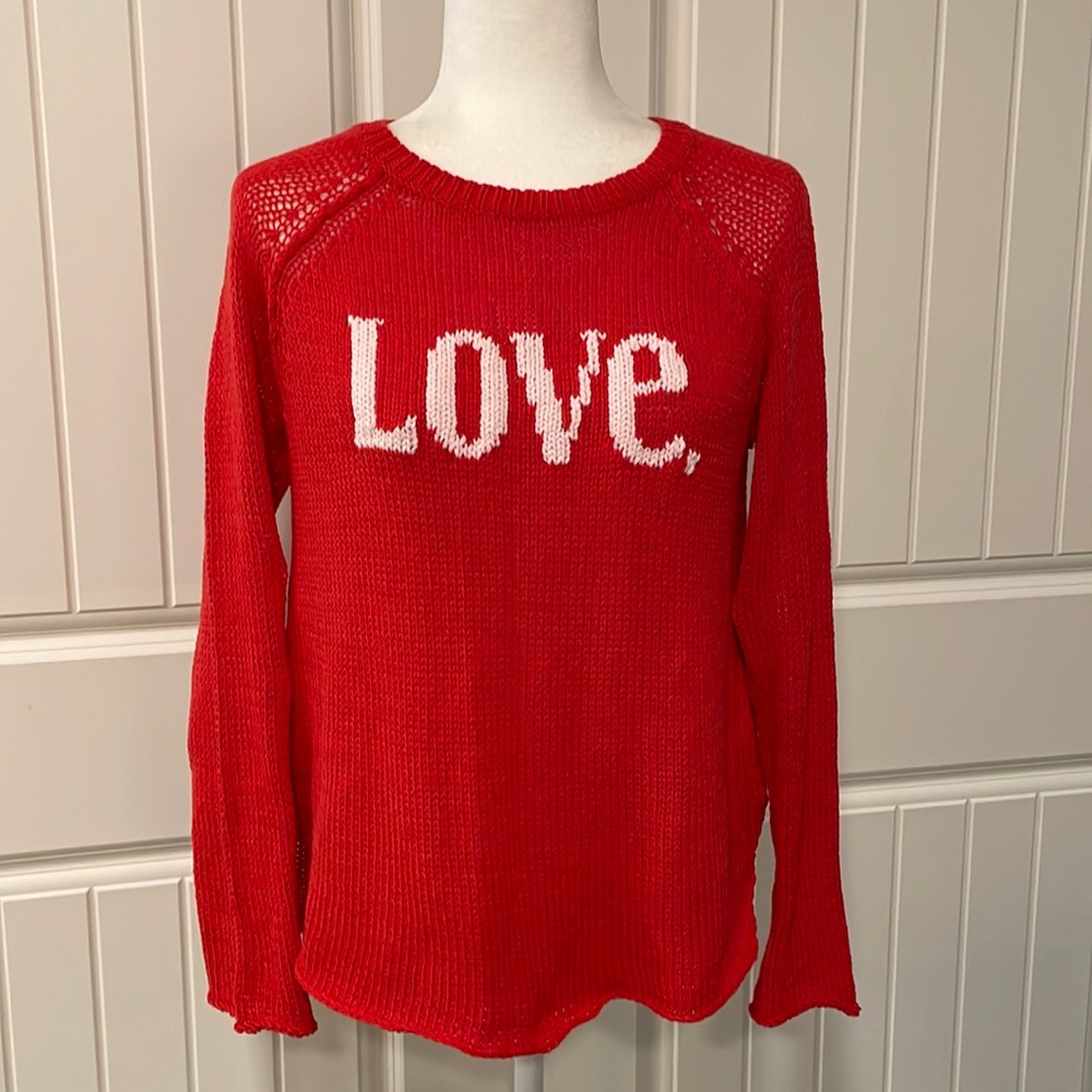Wooden Ships Cotton Knit Love Sweater